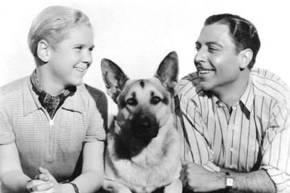 Promotional still for the 1936 film Tough Guy with Rin Tin Tin Dog