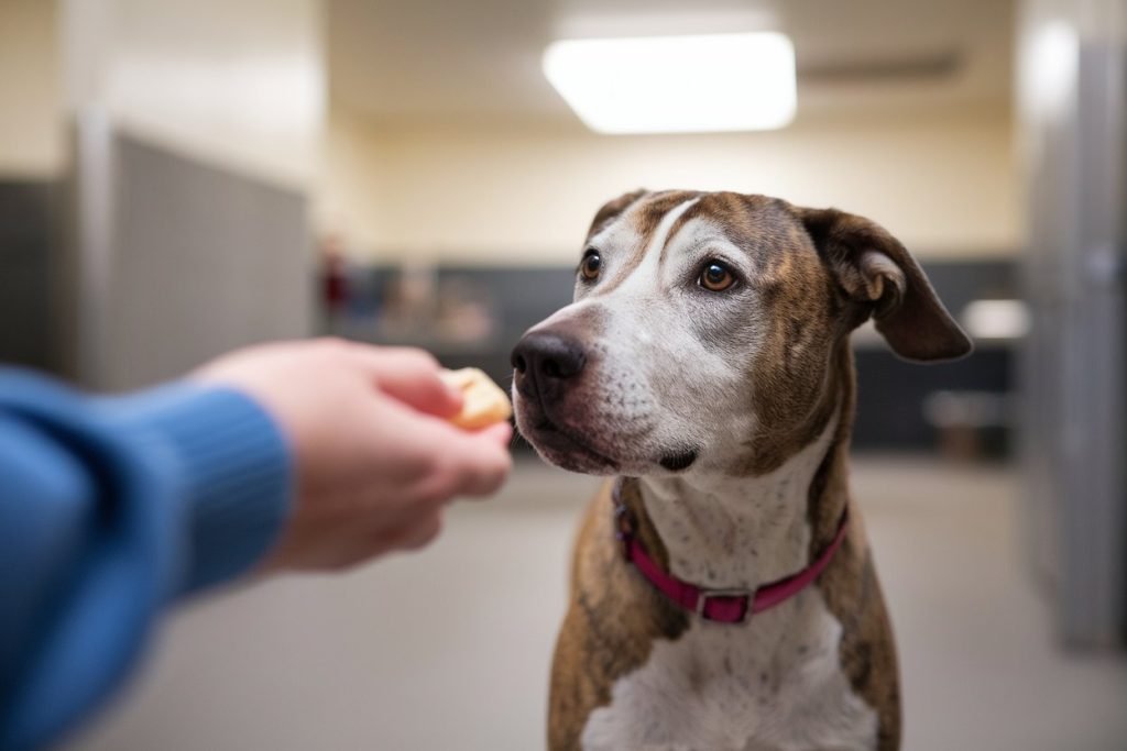 A caring owner interacting with a rescue dog, highlighting the importance of understanding how to train a rescue dog.